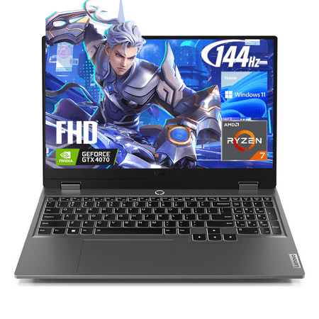 Lenovo LOQ Ryzen 7 RTX 4070 Gaming Laptop, 15.6" FHD 144Hz, AMD Ryzen 7 7435HS, 32GB DDR5 RAM, 1TB SSD, Grey