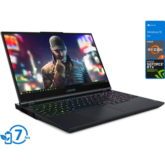 Lenovo Legion 5 Gaming Laptop, 15.6" 165Hz FHD Display, AMD Ryzen 7 5800H Upto 4.4GHz, 8GB RAM, 1TB NVMe SSD, NVIDIA GeForce RTX 3050 Ti, HDMI, DisplayPort, Wi-Fi, Bluetooth, Windows 10 Pro