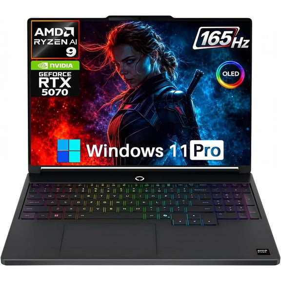 Lenovo Legion 5 Gaming Laptop, GeForce RTX 5070, AMD Ryzen AI 9 465, 32GB RAM, 1TB SSD, 15.3" WQXGA 165Hz, WiFi 7, RGB Backlit, Windows 11 Pro