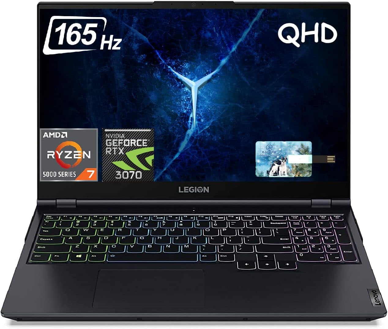 Lenovo Legion Pro 16" 165Hz QHD IPS Gaming Laptop, AMD Ryzen