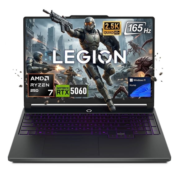 Lenovo Legion 5 RTX 5060 Gaming Laptop, 15.3" WQXGA 165Hz, AMD Ryzen 7 250, 16GB DDR5, 1TB SSD, Windows 11 Home