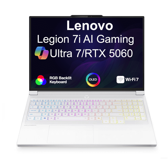 Lenovo Legion 7i AI Gaming Laptop 16.0in 165Hz OLED WQXGA Display (Intel Core Ultra 7 255HX, NVIDIA GeForce RTX 5060 8GB, 64GB DDR5, 1TB M.2 PCIe SSD, RGB KB, Thunderbolt 4, WiFi 7, Win 11 Home)