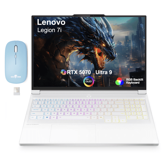 Lenovo Legion 7i AI Gaming Laptop 16.0in 240Hz OLED WQXGA Display (Intel Ultra 9- 275HX, GeForce RTX 5070 8GB, 32GB DDR5, 1TB PCIe SSD, RGB KB, Thunderbolt 4, Win 11 Pro) w/Dockztorm Wireless Mouse