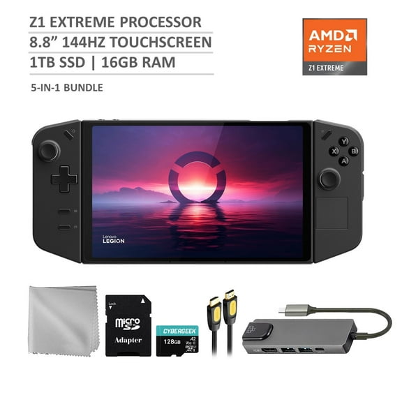 Lenovo Legion Go 1TB SSD Gaming Handheld 8.8-inch Touchscreen 144Hz 2K QHD AMD Ryzen Z1 Extreme Processor, Mytrix Hub, 128GB MicroSD Card, 4 Accessories: 5 in 1 Bundle