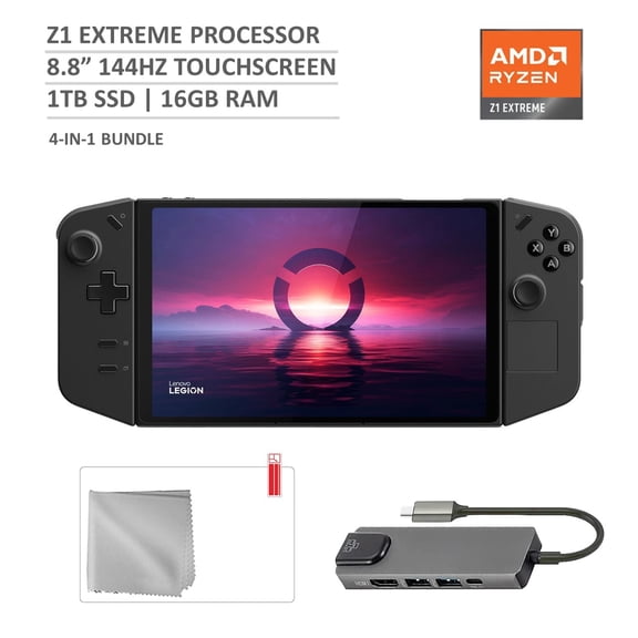 Lenovo Legion Go 1TB SSD Gaming Handheld 8.8-inch Touchscreen 144Hz 2K QHD AMD Ryzen Z1 Extreme Processor, Mytrix Hub, Screen Protector, 3 Accessories: 4 in 1 Bundle