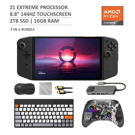 Lenovo Legion Go 2TB SSD Gaming Handheld 8.8-inch Touchscreen 144Hz 2K QHD AMD Ryzen Z1 Extreme Processor, Mytrix Zero-Kirin Wireless Pro Controller, Hub, Keyboard & Mouse Combo, 7 in 1 Bundle
