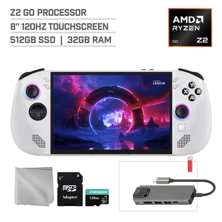 Lenovo Legion Go S 512GB Gaming Handheld 8-inch Touchscreen 120Hz WUXGA AMD Ryzen Z2 Go CPU, Mytrix Hub, 128GB MicroSD Card, 4 Accessories: 5 in 1 Bundle