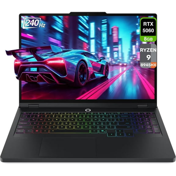 Lenovo Legion Pro 5 Gaming Laptop, AMD Ryzen 9-8945HX, 16 GB DDR5 RAM, 1 TB PCIe SSD, 16" WQXGA (2560x1600) 240Hz Display, Nvidia G-Force RTX 5060, 24-Zone RGB Backlit, W11 Home, Eclipse Black