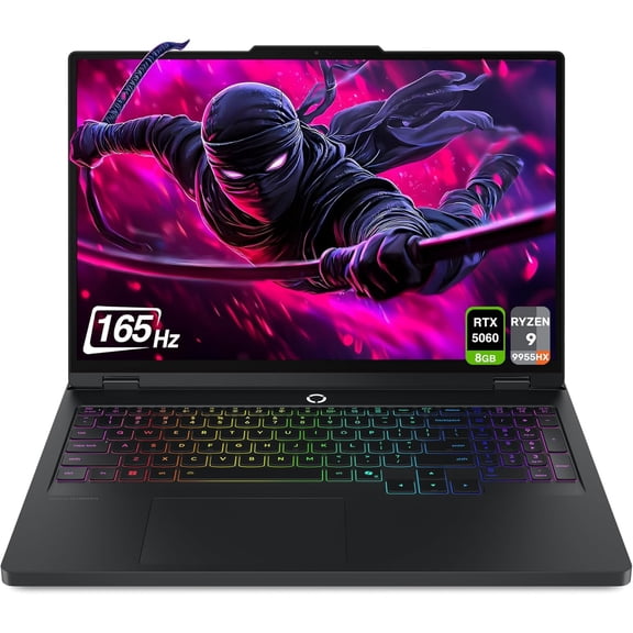 Lenovo Legion Pro 5 Gen 10 Gaming Laptop, AMD Ryzen 9-9955HX, 32 GB DDR5 RAM, 2 TB PCIe SSD, 16" WQXGA (2560x1600) OLED 165Hz, Nvidia G-Force RTX 5060, 24-Zone RGB Backlit, W11 Home, Eclipse Black