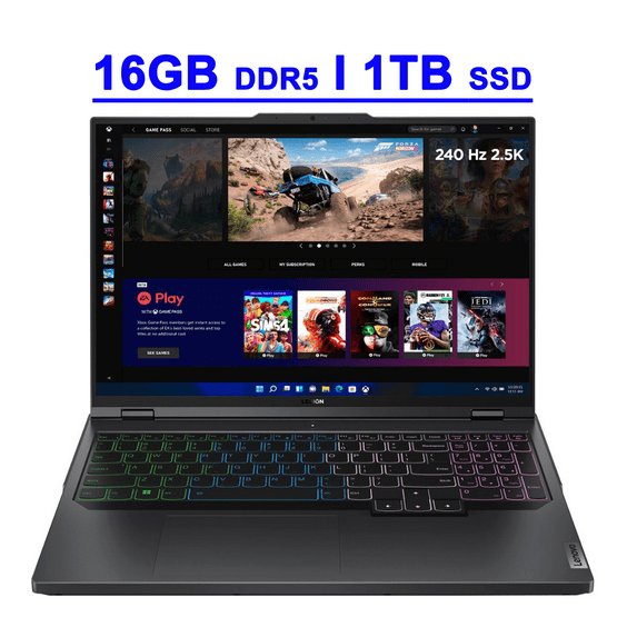 Lenovo Legion Pro 5 Premium Gaming Laptop 16" WQXGA 240Hz (500nits 100% sRGB HDR400) Intel 16-Core i7-13700HX 16GB DDR5 1TB SSD GeForce RTX 4060 8GB Graphic RGB Backlit Win11 Black