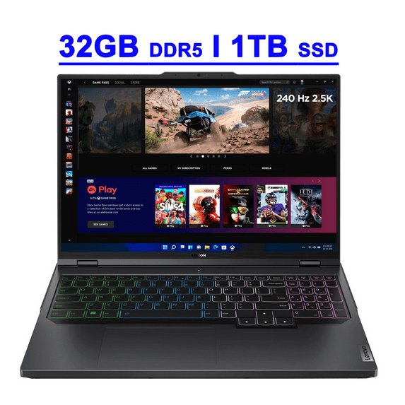 Lenovo Legion Pro 5 Premium Gaming Laptop 16" WQXGA 240Hz (500nits 100% sRGB HDR400) Intel 16-Core i7-13700HX 32GB DDR5 1TB SSD GeForce RTX 4060 8GB Graphic RGB Backlit Win11 Black