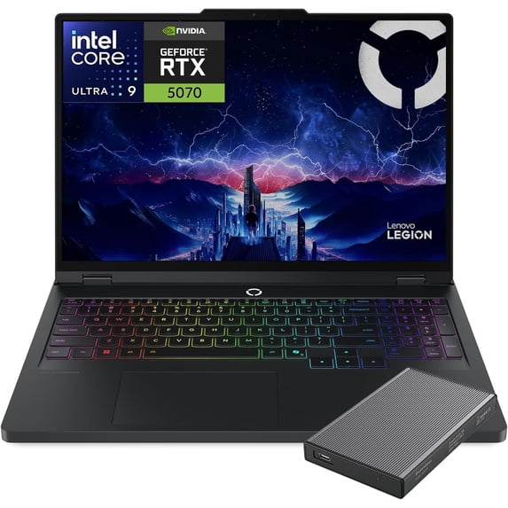 Lenovo Legion Pro 5i 16" Gaming Laptop, 2.5K WQXGA PureSight 165Hz OLED Display, Intel Core Ultra 9-275HX, NVIDIA GeForce RTX 5070, 16GB RAM, 1TB SSD, Wi-Fi 7, RGB Backlit, Win 11, w/1TB Portable HDD
