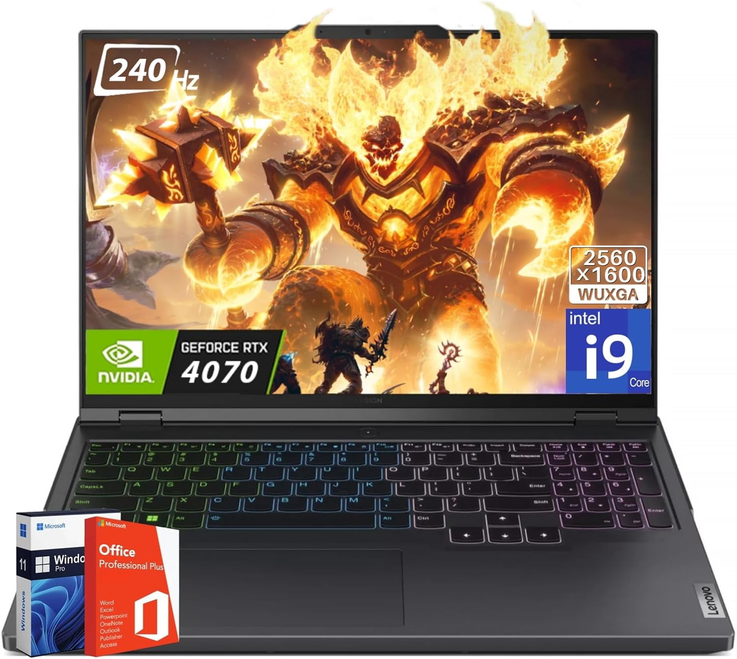 Lenovo Legion Pro 5i Gaming Laptop, Intel Core i9-14900HX, NVIDIA GeForce RTX 4070, 16" 2560x1600 WQXGA 240Hz Display, 64GB DDR5 RAM, 8TB SSD, Windows 11 Pro, Office Pro Lifetime License
