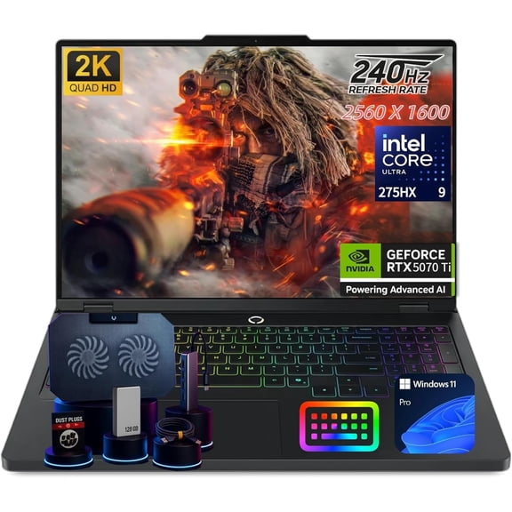 Lenovo Legion Pro 5i Gen 10 Gaming Laptop - 16" OLED 240Hz HDR True Black Display - Intel Ultra 9 275HX · RTX 5070 Ti 12GB DDR7 · Wi‑Fi 7 · Win 11 Pro