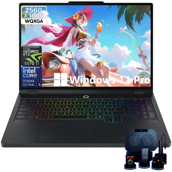 Lenovo Legion Pro 5i Gen 10 Gaming Laptop, Intel Core Ultra 9 275HX, 32GB DDR5 RAM, 1TB SSD, NVIDIA GeForce RTX 5070 Ti, 16" WQXGA (2560 x 1600), 24 Zone RGB Backlit, Wi-Fi 7, Windows 11 Pro