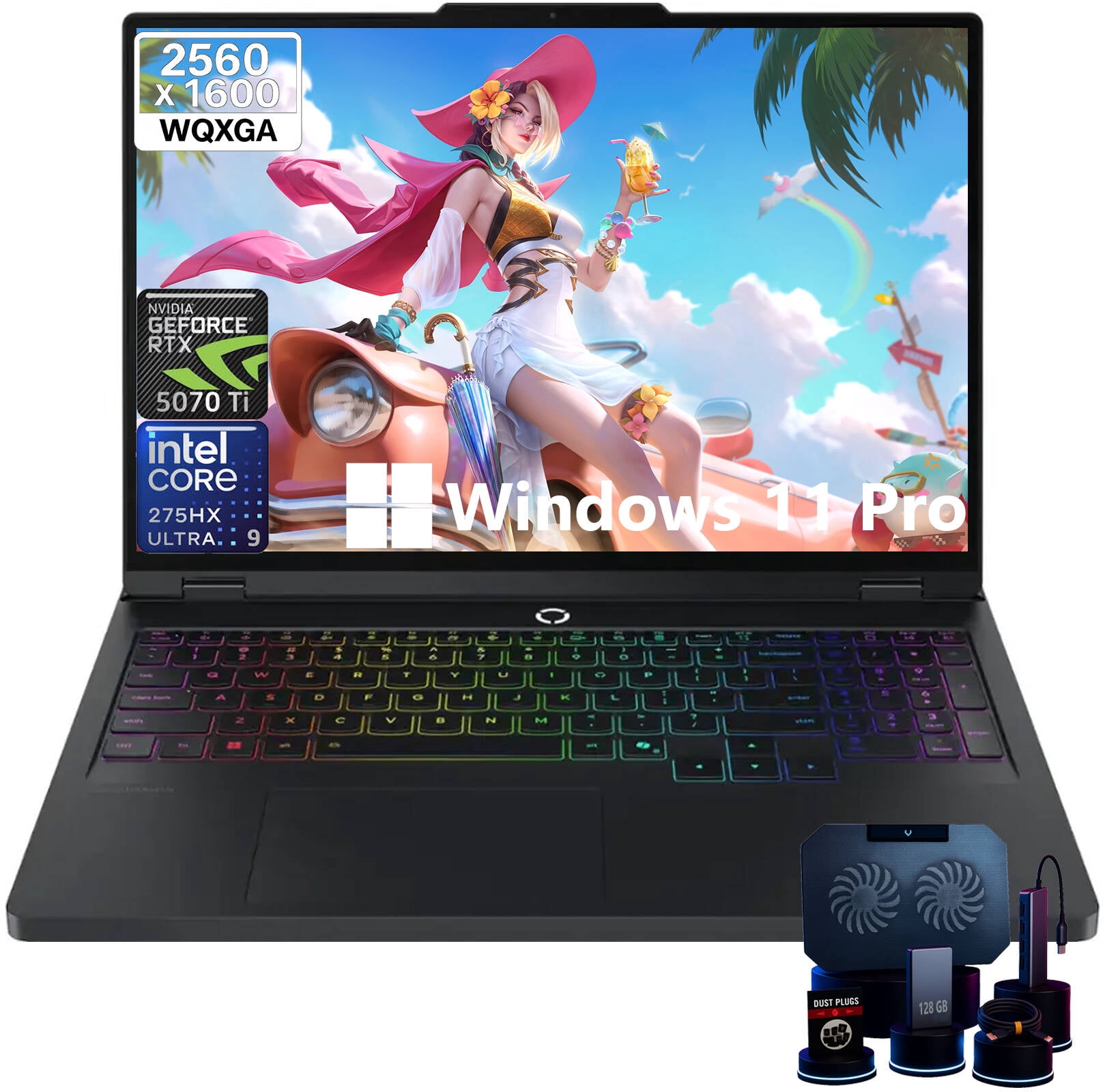Lenovo Legion Pro 5i Gen 10 Gaming Laptop, Intel Core Ultra 9 275HX, 64GB DDR5 RAM, 4TB SSD, NVIDIA GeForce RTX 5070 Ti, 16" WQXGA (2560 x 1600), 24 Zone RGB Backlit, Wi-Fi 7, Windows 11 Pro