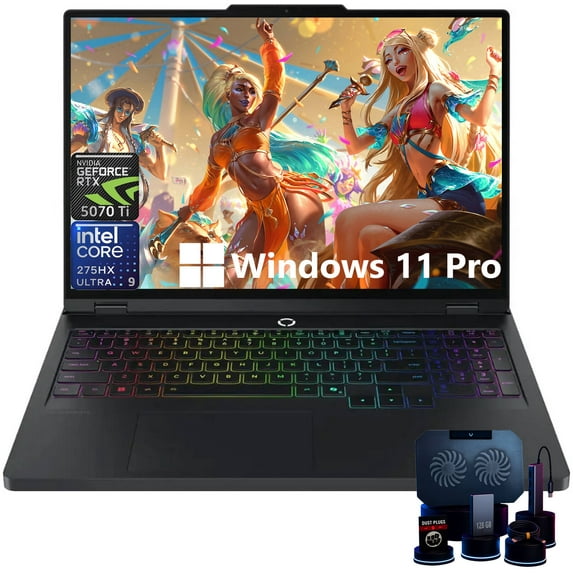 Lenovo Legion Pro 5i Gen 10 Gaming Laptop, Intel Core Ultra 9 275HX, NVIDIA GeForce RTX 5070 Ti GPU, 64GB DDR5 RAM, 2TB SSD, 16" WQXGA (2560 x 1600), RGB Backlit, Wi-Fi 7, Windows 11pro