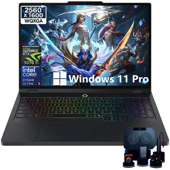 Lenovo Legion Pro 5i Gen 10 Gaming Laptop, Intel Ultra 9 275HX, RTX 5070 Ti GPU 12GB GDDR7, 32GB DDR5 RAM, 1TB SSD, 16" WQXGA (2560 x 1600), 24 Zone RGB Backlit, Wi-Fi 7, Win 11pro