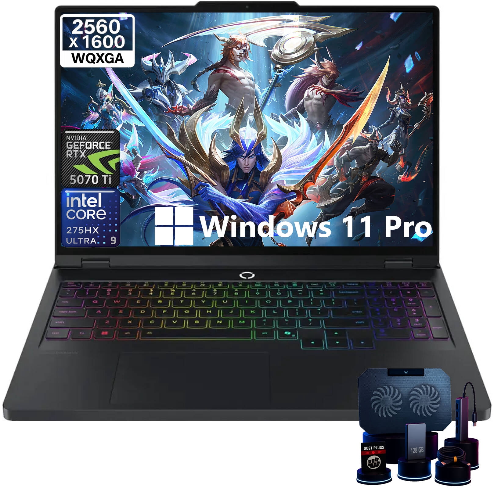 Lenovo Legion Pro 5i Gen 10 Gaming Laptop, Intel Ultra 9 275HX, RTX 5070 Ti GPU 12GB GDDR7, 32GB DDR5 RAM, 2TB SSD, 16" WQXGA (2560 x 1600), 24 Zone RGB Backlit, Wi-Fi 7, Win 11pro