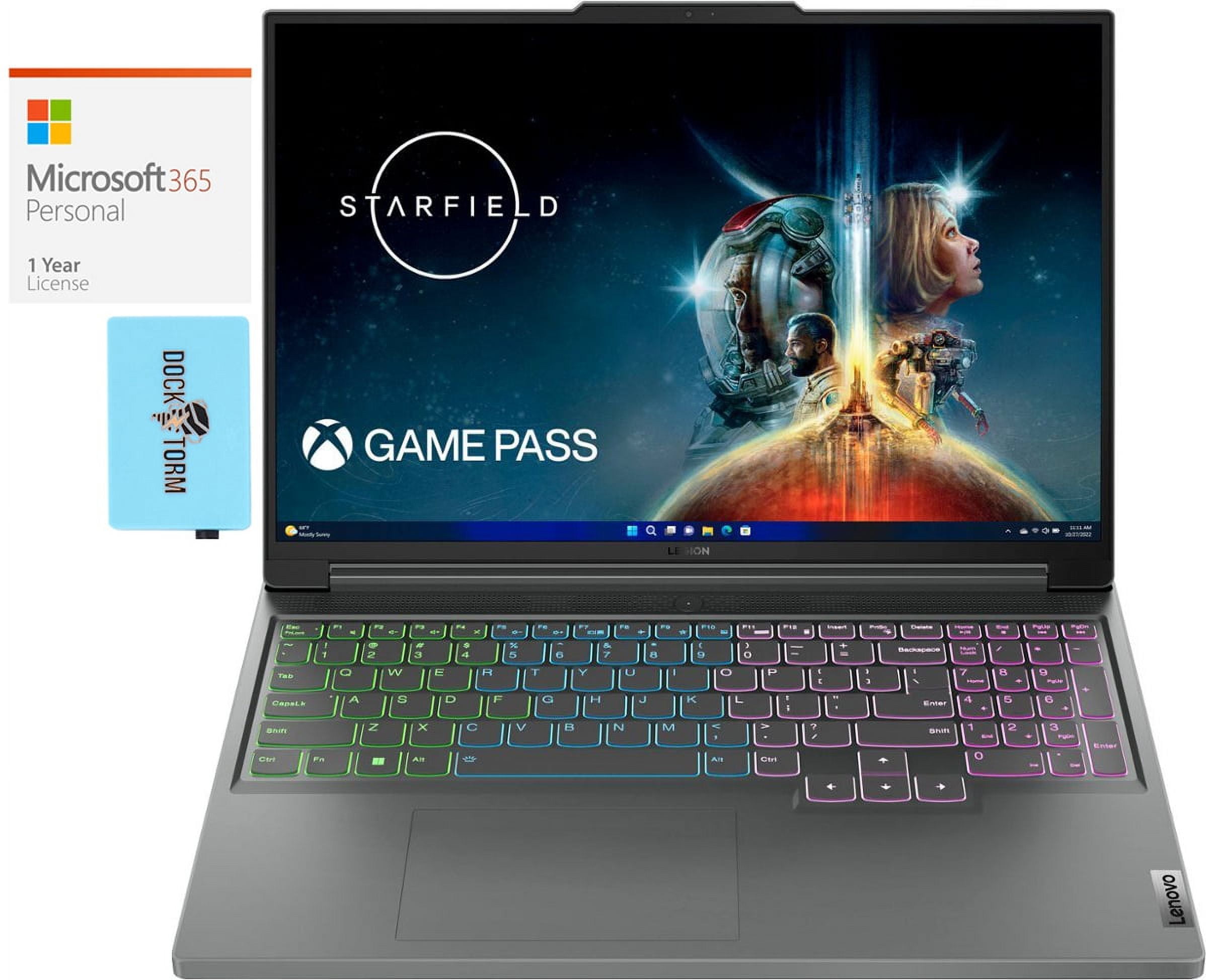 Lenovo Legion Slim 5 Gaming/Entertainment Laptop (AMD Ryzen 5 7640HS 6-Core, 16.0in 144 Hz Wide UXGA (1920x1200), GeForce RTX 4060, Win 11 Home) with Microsoft 365 Personal , Dockztorm Hub