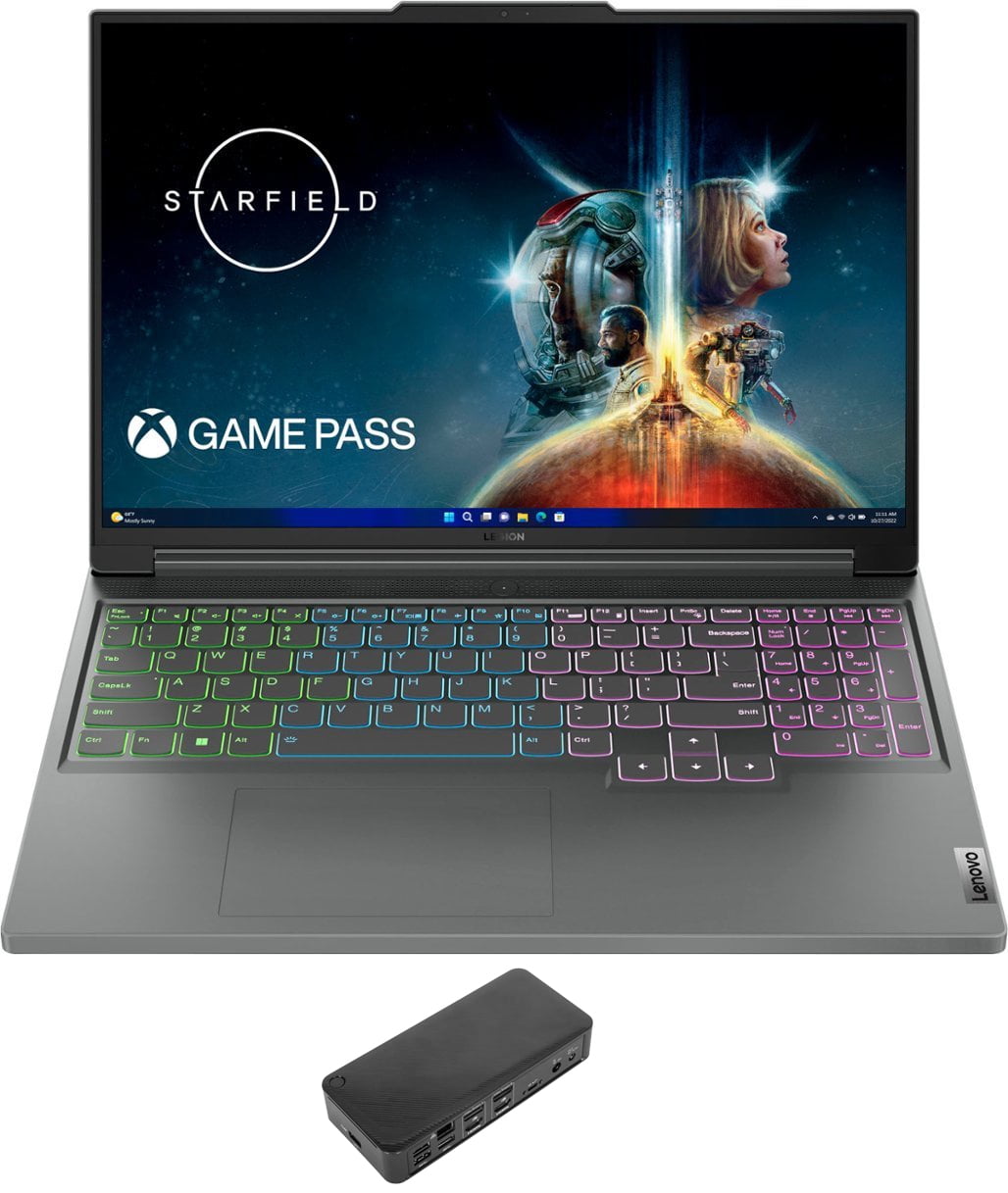 Lenovo Legion Slim 5 Gaming/Entertainment Laptop (AMD Ryzen 5 7640HS 6-Core, 16.0in 144 Hz Wide UXGA (1920x1200), GeForce RTX 4060, Win 11 Home) with USB-C Dock