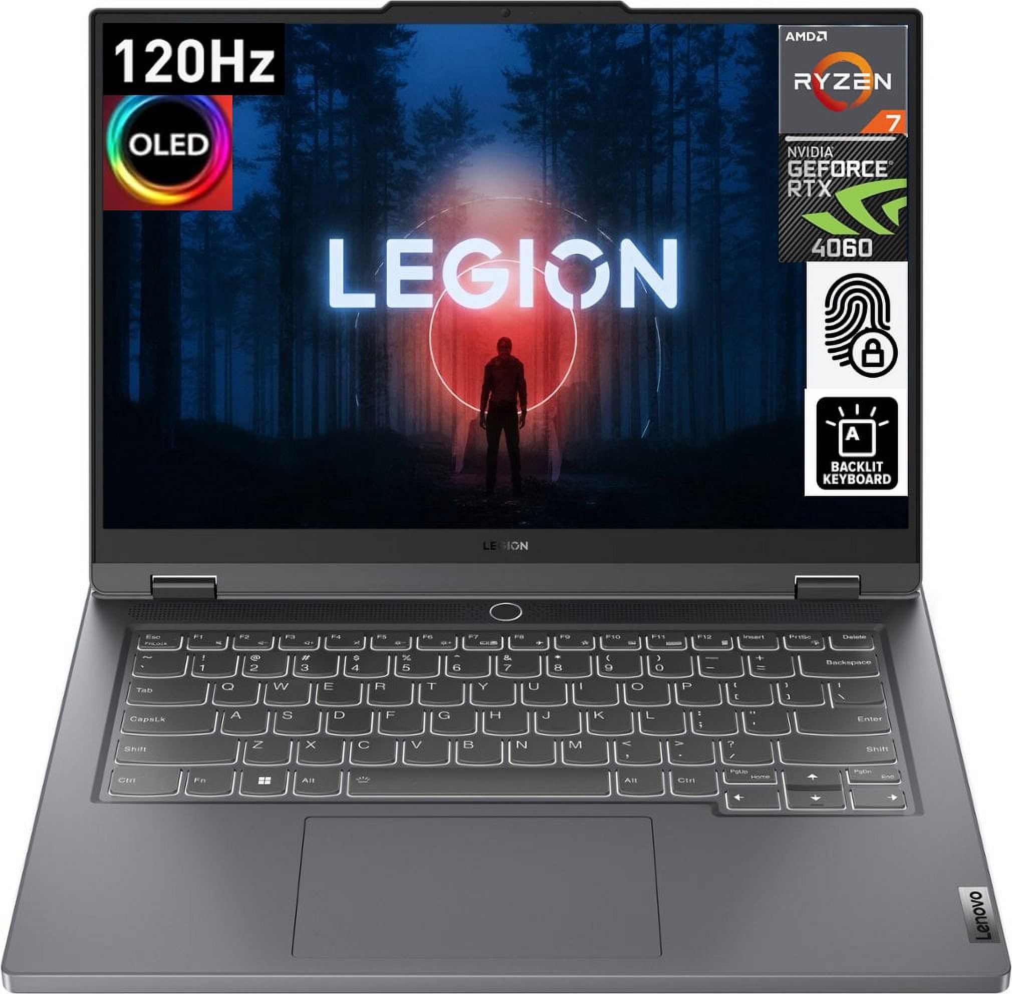 Lenovo Legion Slim 5 OLED Gaming Laptop 14.5in 120 Hz 2.8K (AMD Ryzen 7 7840HS, GeForce RTX 4060 8GB, 16GB LPDDR5X 6400MHz RAM, 2TB PCIe SSD, Backlit KYB, FP Reader, Win 10 Pro)