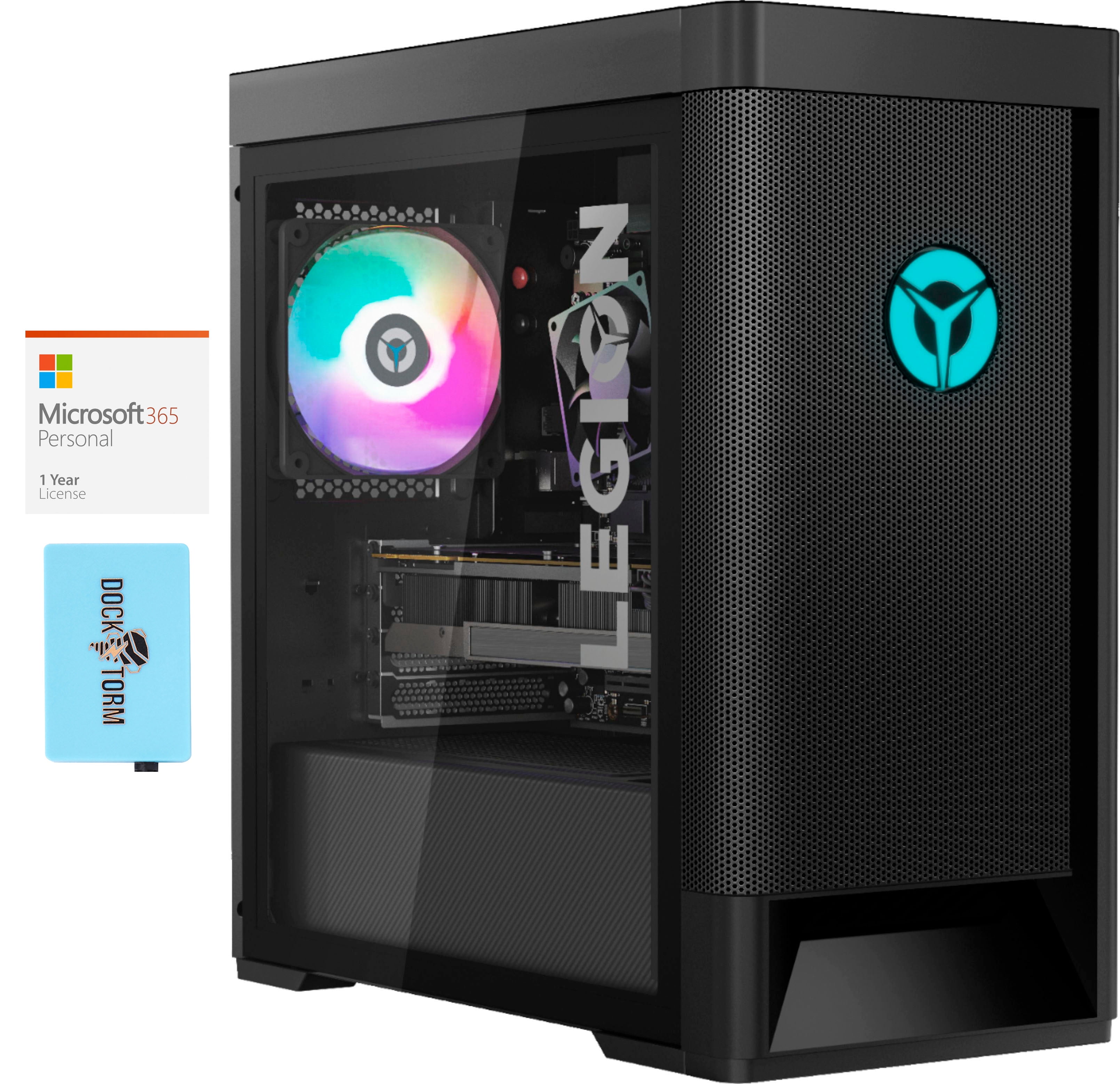 Lenovo Legion Tower 5i Gaming & Entertainment Desktop PC (Intel i5-11400 6-Core, NVIDIA GTX 1650 SUPER, 16GB RAM, 512GB PCIe SSD + 1TB HDD (3.5), Win 11 Home) with Microsoft 365 Personal , Hub