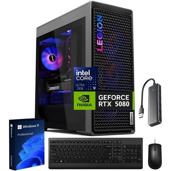 Lenovo Legion Tower 7i Gen 10 Gaming Desktop PC, RTX 5080, Intel Core Ultra 9 285K, 64GB DDR5 5600MT/s, 2TB SSD, Legion Coldfront Cooling, Windows 11 Pro, KB & Mouse