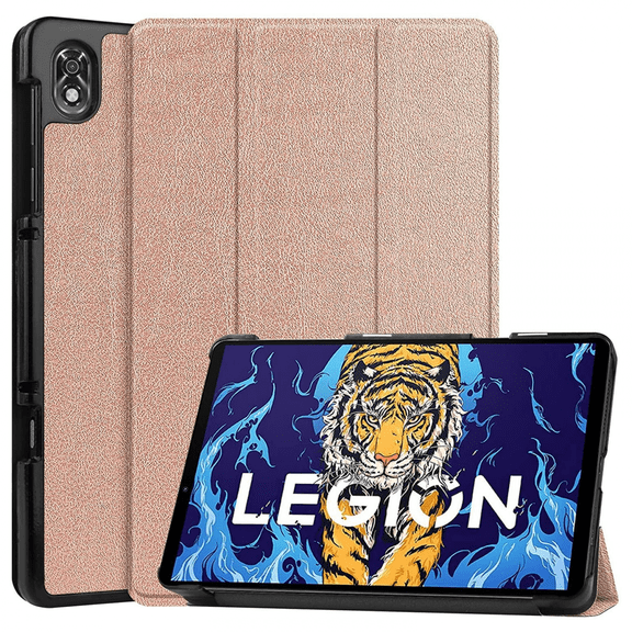 For Lenovo Legion Y700 8.8 Inch Tri-Fold Smart Tablet Case, Slim Case Multi-View Stand Hard Shell Case Cover Auto Sleep/Wake Cover for Tablet(Color: Rose Gold)