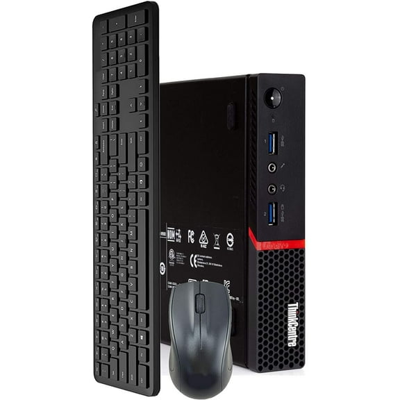 Pre-Owned Lenovo M900 Tiny Desktop Computer PC, Intel Core i5, 8GB RAM, 1TB SSD, Wireless Keyboard & Mouse, Wi-Fi, Bluetooth, Windows 10 Pro