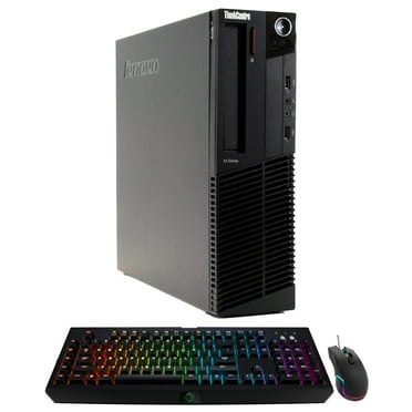 Pre-Owned Lenovo M92P Desktop Computer PC - Intel Quad-Core i5, 128GB SSD, 8GB DDR3 RAM, Windows 11 Pro, DVD, WIFI, RGB Keyboard and Mouse (Used )