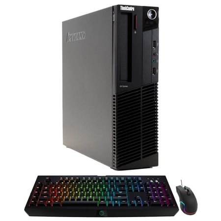 Pre-Owned Lenovo M92P Desktop Computer PC - Intel Quad-Core i5, 500GB HDD, 8GB DDR3 RAM, Windows 11 Pro, DVD, WIFI, RGB Keyboard and Mouse (Used )