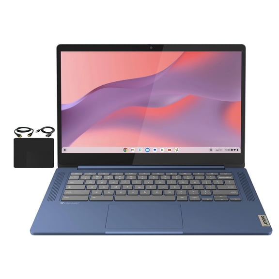 Lenovo Newest Flagship Chromebook, 14'' FHD Touchscreen Slim Thin Light Laptop Computer, 8-Core MediaTek Kompanio 520 Processor, 4GB RAM, 64GB eMMC, WiFi 6,Chrome OS+HubxcelAccesory, Abyss Blue
