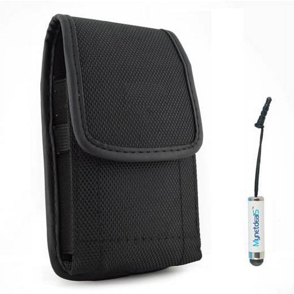 Lenovo PHAB2, PHAB2 Plus Heavy Duty Canvas Case with Clip Closure and Metal Clip on the back. Also has canvas belt loop underneath the clip. (MV014) + MYNETDEALS Stylus