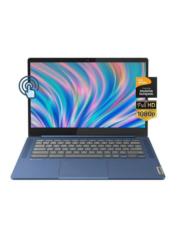 Lenovo Slim 3 Chromebook Laptop, 14" FHD Touchscreen Computer, 8-Core MediaTek Kompanio 520 Processor, 4GB RAM, 320GB Storage(64GB eMMC + 256GB Micro SD), Wi-Fi 6, Webcam, Chrome OS, Cefesfy USB HUB