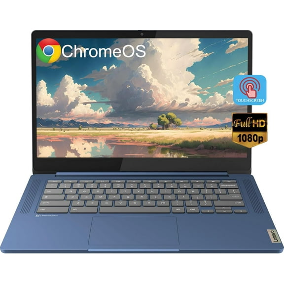 Lenovo Slim 3 Chromebook Laptop for Business Student, 14'' FHD IPS Touchscreen, 8-Core MediaTek Kompanio 520 Processor, 4GB RAM, 64GB eMMC, 256GB Micro SD Card, Wi-Fi6, Bluetooth, Chrome OS