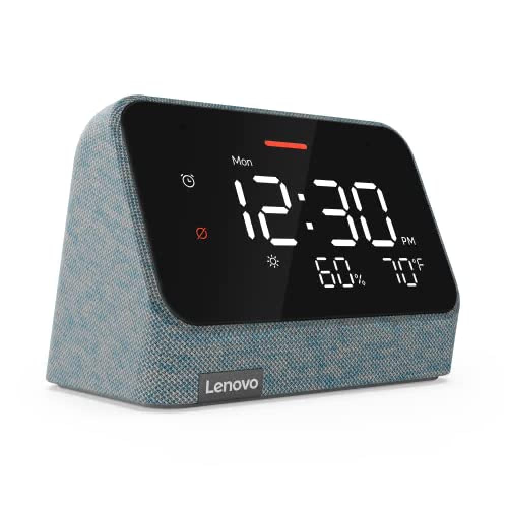 Lenovo Smart Clock Essential with Alexa Built-in - Digital LED with Auto-Adjust Brightness - Smart Alarm Clock with Speaker and Mic - Compatible with Lenovo Smart Clock Docking - Misty Blue - image 1 of 7