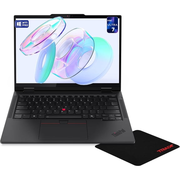 Lenovo T14s 2-in-1 Laptop, Intel Ultra 7-265U, 32 GB LPDDR5x RAM, 512 GB PCIe SSD, 14" WUXGA(1920x1200) Touchscreen, Integrated Intel Graphics, Backlit Keyboard, W11 Pro, Eclipse Black+Traix Mousepad