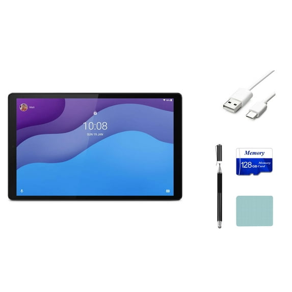 Lenovo Tab M10 10.1" HD (2nd Gen) Touch Tablet, MediaTek Helio P22T, 32GB Storage, 3GB Memory, Wi-Fi, Bluetooth, Iron Grey, Android 10 + Mazepoly Accessories