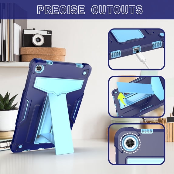 for Lenovo Tab M10 FHD Plus 10.3" 2020 Case with Pencil Holder & Kickstand, Shockproof Drop Proof Kids Friendly Rugged Full Body Protective Cover for Lenovo Tab M10 FHD Plus 10.3" 2020, Navy+Blue