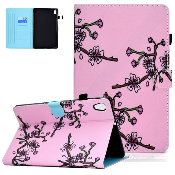 Lenovo Tab M10 HD 2nd Gen TB-X306X TB-X306F 10.1-Inch Case 2020 Released, Allytech PU Leather Slim Shell Folio Flip Smart Cover Auto Sleep Wake Case for Lenovo Tab M10 HD 2nd Gen 2020,Blossom