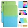 thumbnail image 1 of for Lenovo Tab M10 Plus 3rd Gen 10.6" 2022 TB-125FU/128FU/128XU, Gradient Color PU Leather Folio Stand Magnetic Wallet with Card Pockets [Auto Wake/Sleep] Soft TPU Shockproof Cover, Green+Blue, 1 of 9