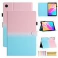 thumbnail image 1 of for Lenovo Tab M10 Plus 3rd Gen 10.6" 2022 TB-125FU/128FU/128XU, Gradient Color PU Leather Folio Stand Magnetic Wallet with Card Pockets [Auto Wake/Sleep] Soft TPU Shockproof Cover, Pink+Blue, 1 of 8