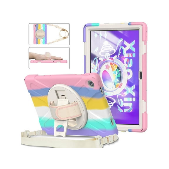 Lenovo Tab M10 Plus Case 10.6 inch 2020 3rd Gen Mdoel TB-125F TB-128F Shockproof Heavy Duty Rugged Protective Cover with Stand / Hand & Shoulder Strap / Pencil Holder