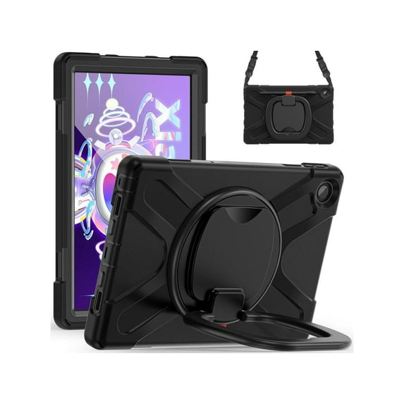 Lenovo Tab M10 Plus Case 10.6 inch 2020 3rd Gen Mdoel TB-125F TB-128F Shockproof Heavy Duty Rugged Protective Cover with Stand / Hand & Shoulder Strap / Pencil Holder
