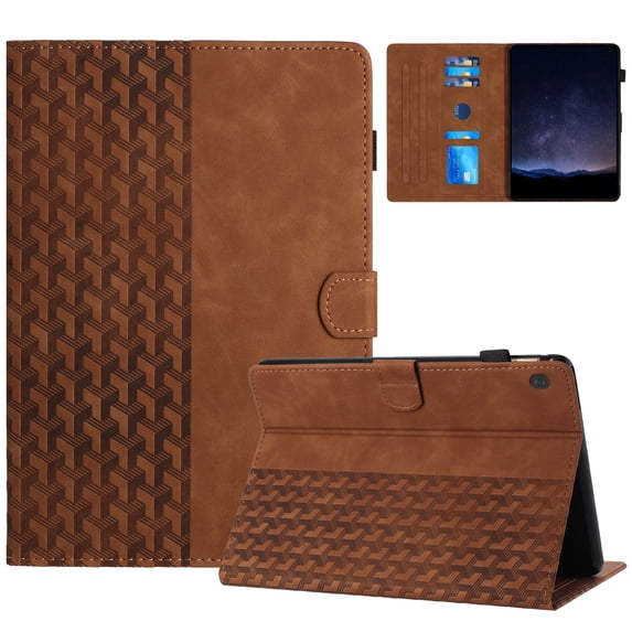 for Lenovo Tab M10 TB-X505/TB-X605F Folio Case, Slim PU Leather Case with Smart Auto Wake / Sleep Stand with Pencil Holder and Card Slots Cover for Lenovo Tab M10 TB-X505/TB-X605F, Brown