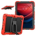thumbnail image 1 of for Lenovo Tab M11 11" 2024 Case with PET Screen Protector + Pencil Holder + Stand + Shoulder Strap | Heavy Duty Protection 3 Layer Silicone PC Case for Lenovo Tab M11 11" 2024 | Red+Black, 1 of 8