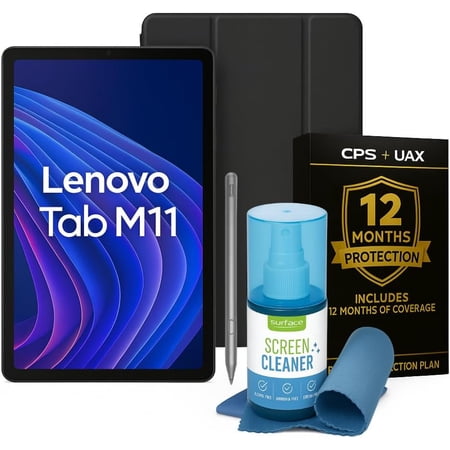 Lenovo Tab M11 11" FHD Tablet Bundle, 64GB, Android 13, Wi-Fi, Black