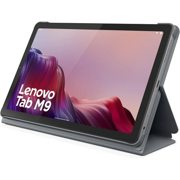Lenovo Tab M9 9" HD Tablet, MTK G80 Octa 8-Core Processor, Android 12 or Later, 3GB RAM 32GB Storage, Front & Rear 8MP Camera, Folio Case Included, Gray