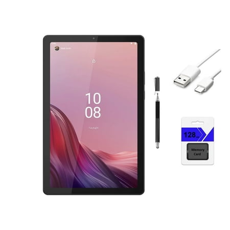 Lenovo Tab M9 9'' HD Tablet, MediaTek Helio G80 Processor, 3GB RAM, 32GB eMMC + 128GB Memory Card, Android 12, Arctic Grey with Mazepoly Accessories